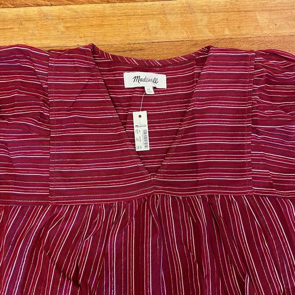 Madewell Swingy Peasant Top in Metallic Stripe - Picture 3 of 3